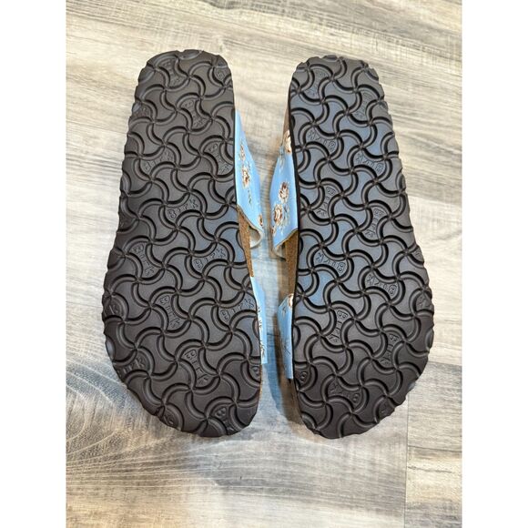 Birki's Michele Sandals Birko-Flor Roses Light Blue Size 38 L7 M5 - Picture 5 of 5